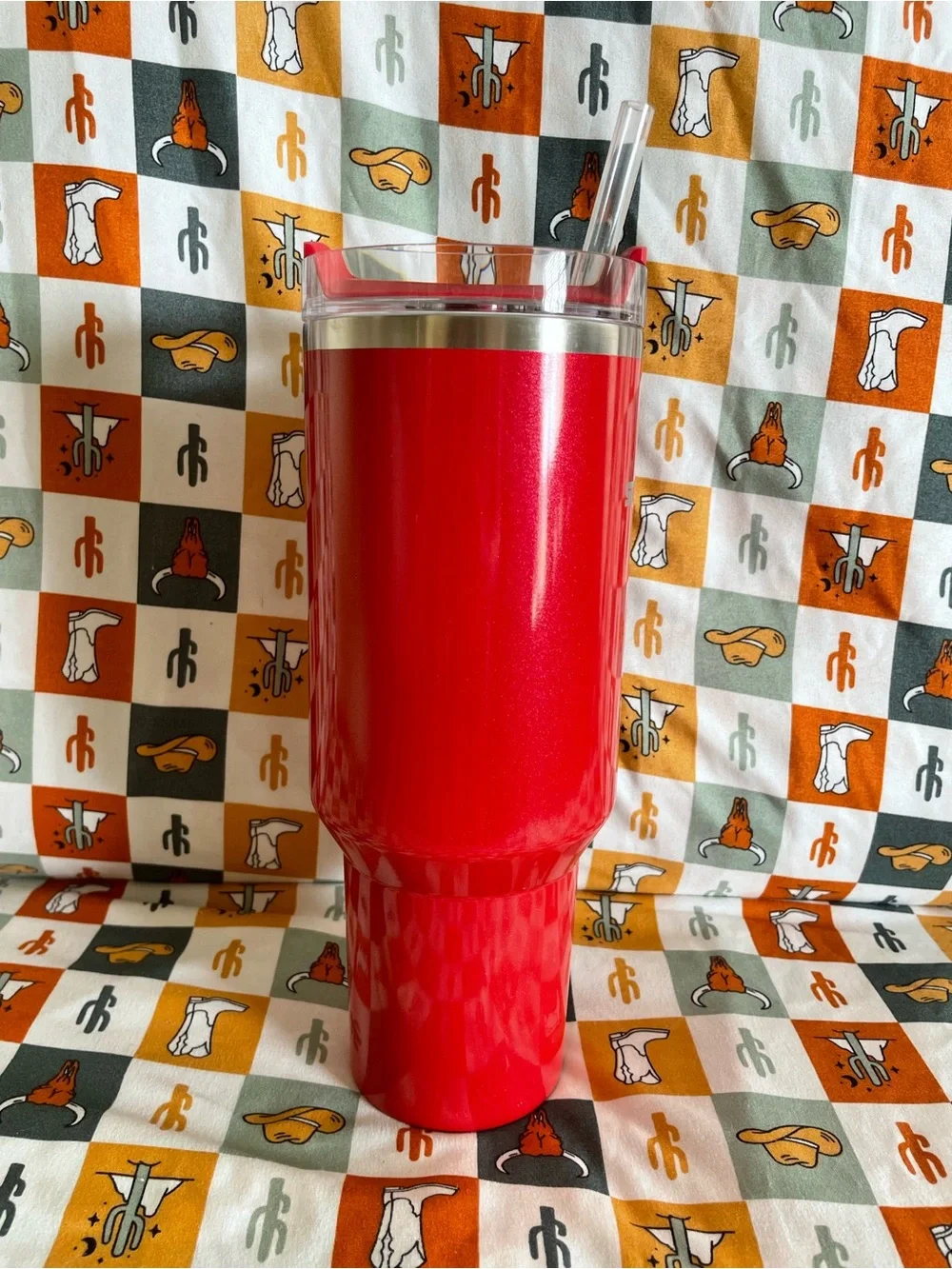 elf Special Edition 40 oz Stanley Bright Red Glitter Insulated Tumbler - Picture 4 of 8